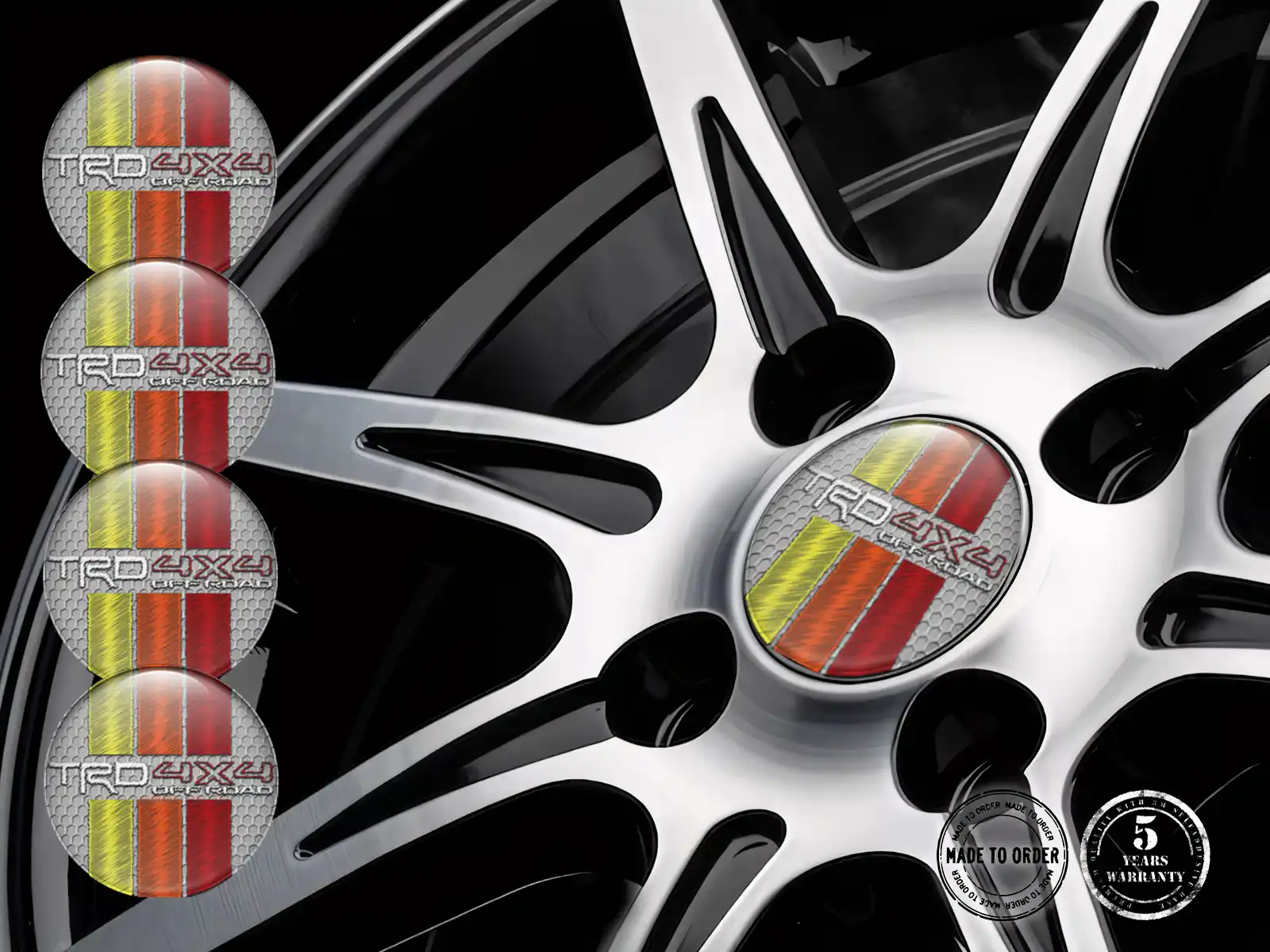 Toyota TRD Badges Roues Premium Momentum Stellaire Cœur